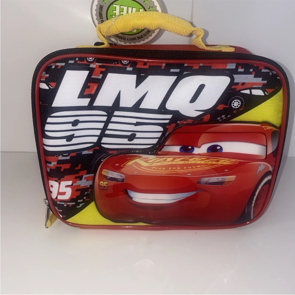 Disney Pixar Cars Lightning McQueen Insulated Lunch Box School Boys Kids Travel